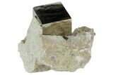 Natural Pyrite Cube In Rock From Spain #82090-1